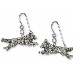 Border Collie Earrings Jewelry Sterling Silver Handmade Dog Earrings BDC41X-E