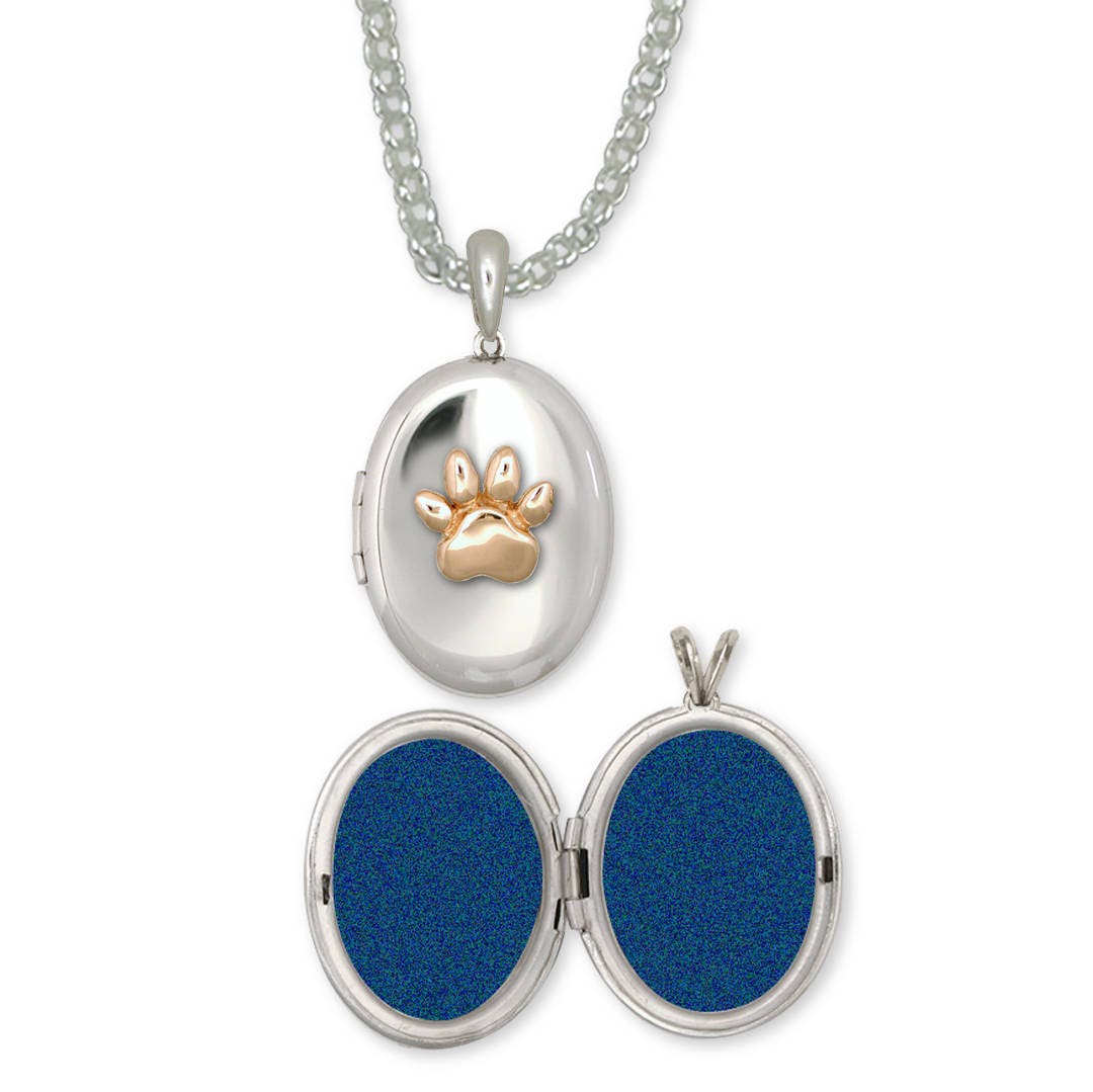 Locking Dog Rings Dog Paw Jewelry Dog Paw Photo Locket Jewelry Silver and Gold Handmade ...