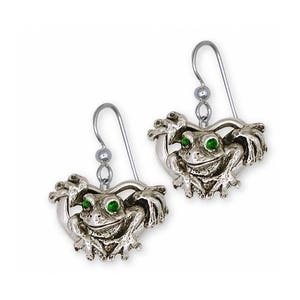 Frog Jewelry Frog Earrings Jewelry Sterling Silver Handmade Frog Earrings FG5-XE