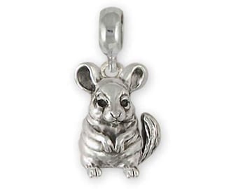 Sterling Silver Chinchilla Charm Slide, Handmade Pandora Style