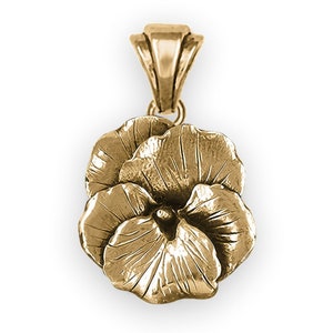 Viooltje bloemensieraden 14k gouden vermeil handgemaakte viooltjeshanger PSY1-PVM