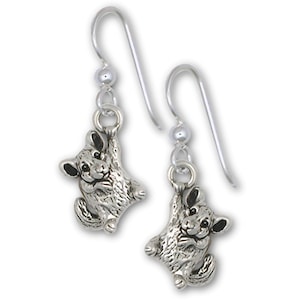 Chinchilla Jewelry Sterling Silver Handmade Chinchilla Earrings  CL14-E