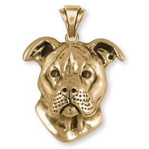 Pit Bull Jewelry Pit Bull Pendant 14k Yellow Gold Vermeil Dog Jewelry PT20-PVM