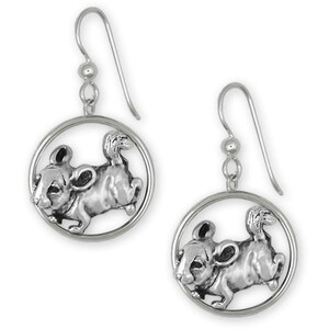 Chinchilla Jewelry Sterling Silver Handmade Chinchilla Earrings  CL7-E