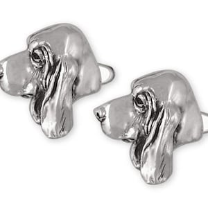 Basset Hound Jewelry Basset Hound Gemelos Joyería Plata de ley Gemelos de perro hechos a mano BAS7-CL