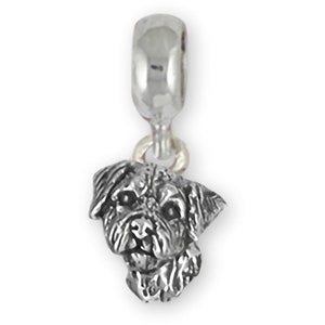 Border Terrier Jewelry Sterling Silver Handmade Border Terrier Charm Slide This Charm Will Fit A Pandora® Slide Bracelet BDT1H-PNS