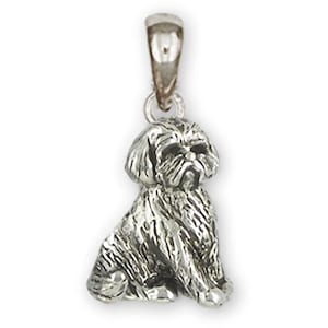 Colgante de Lhasa Apso de plata de ley hecho a mano de Lhasa Apso LSZ34-P