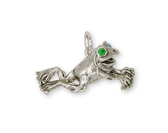 Frog Jewelry Frog Charm Jewelry Sterling Silver Handmade Frog Charm FG11-XC