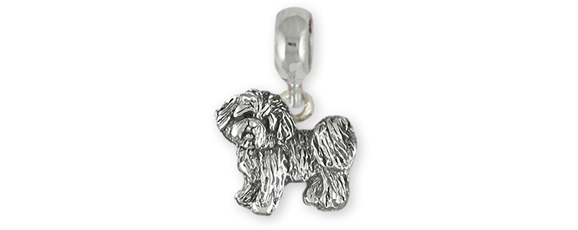 Coton De Tulear Jewelry Sterling Silver Handmade Coton De Tulear Charm Slide This Charm Will Fit A Pandora® Slide Bracelet CDT1-PNS