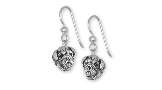 Orecchini Bulldog in argento Sterling fatti a mano, orecchini per cani BD28H-E - Italia