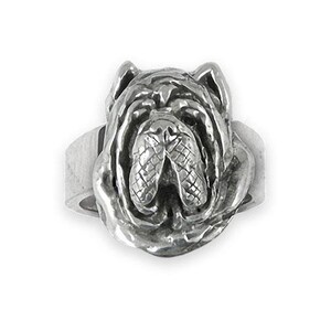Neapolitan Mastiff Jewelry Sterling Silver Handmade Neapolitan Mastiff Ring NP2H-R