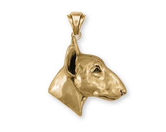 Bull Terrier-sieraden 14k gouden handgemaakte Bull Terrier-hanger BU62X-PG