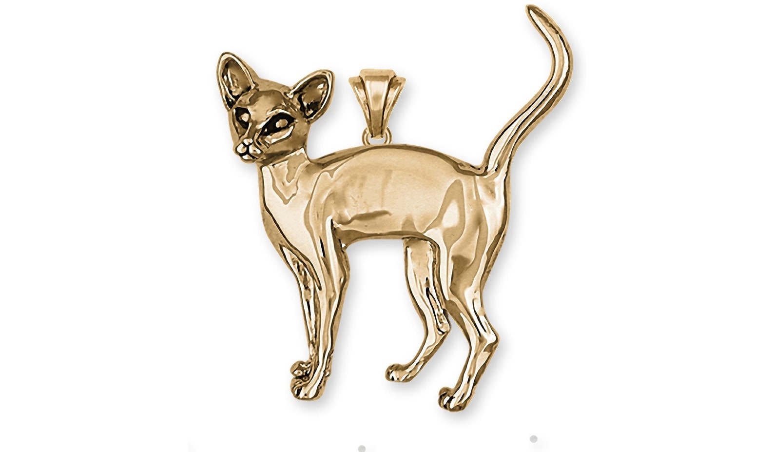 Siamese Cat Jewelry 14k Yellow Gold Handmade Siamese Pendant Etsy