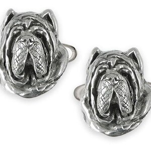 Neapolitan Mastiff Jewelry Sterling Silver Handmade Neapolitan Mastiff Cufflinks NP2H-CL
