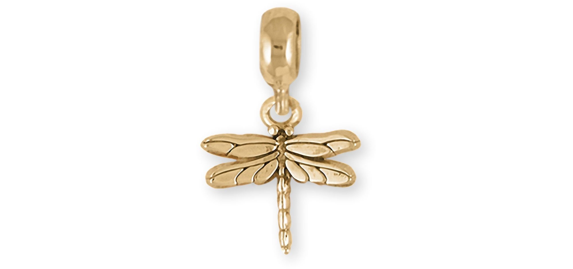 Dragonfly Jewelry 14k Gold Handmade Dragonfly Charm Slide This Charm Will Fit A Pandora Slide Bracelet DY3-PNSG