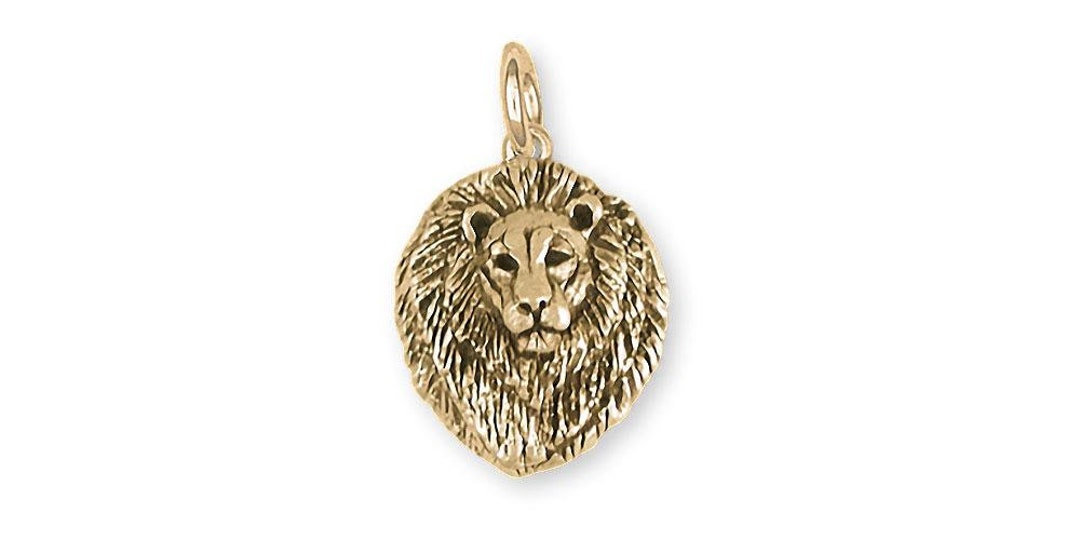 Lion Jewelry Lion Charm Jewelry 14k Gold Handmade Lion Charm LION6-CG ...