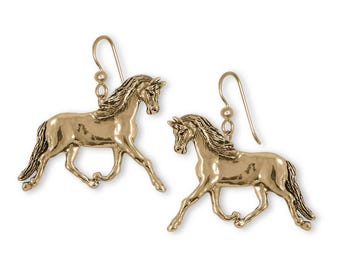 Arabisch paard oorbellen 14k goud vermeil handgemaakte Arabische paardensieraden EQ18-EVM