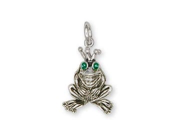Frog Jewelry Frog Charm Jewelry Sterling Silver Handmade Frog Charm FG18-XC