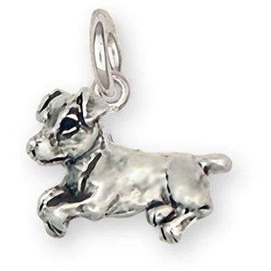 Jack Russell Jewelry Sterling Silver Handmade Jack Russell Terrier Charm  J11B-C