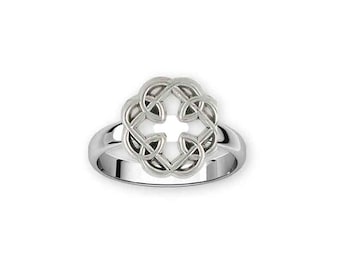Father And Daughter Ring Jewelry Sterling Silver Handmade Celtic Knot  Ring MFC3-R