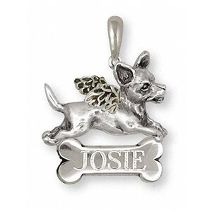 Chihuahua Angel Pendant Jewelry Sterling Silver Handmade Dog Pendant CU2-ANP
