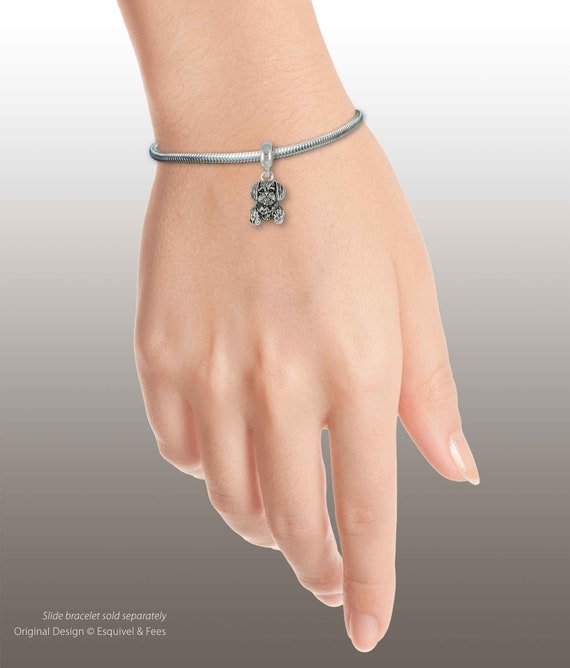 Morkie Jewelry Sterling Silver Handmade Morkie Charm Slide This Charm Will Fit A Pandora® Slide Bracelet Mok3h-pns