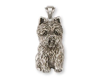 Joyería de Cairn Terrier. Colgante de Cairn Terrier en plata de ley. Colgante de perro hecho a mano. CNWT24-P.