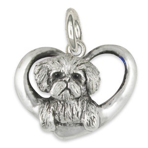 Maltese Jewelry Sterling Silver Handmade Maltese Charm  ML16-C