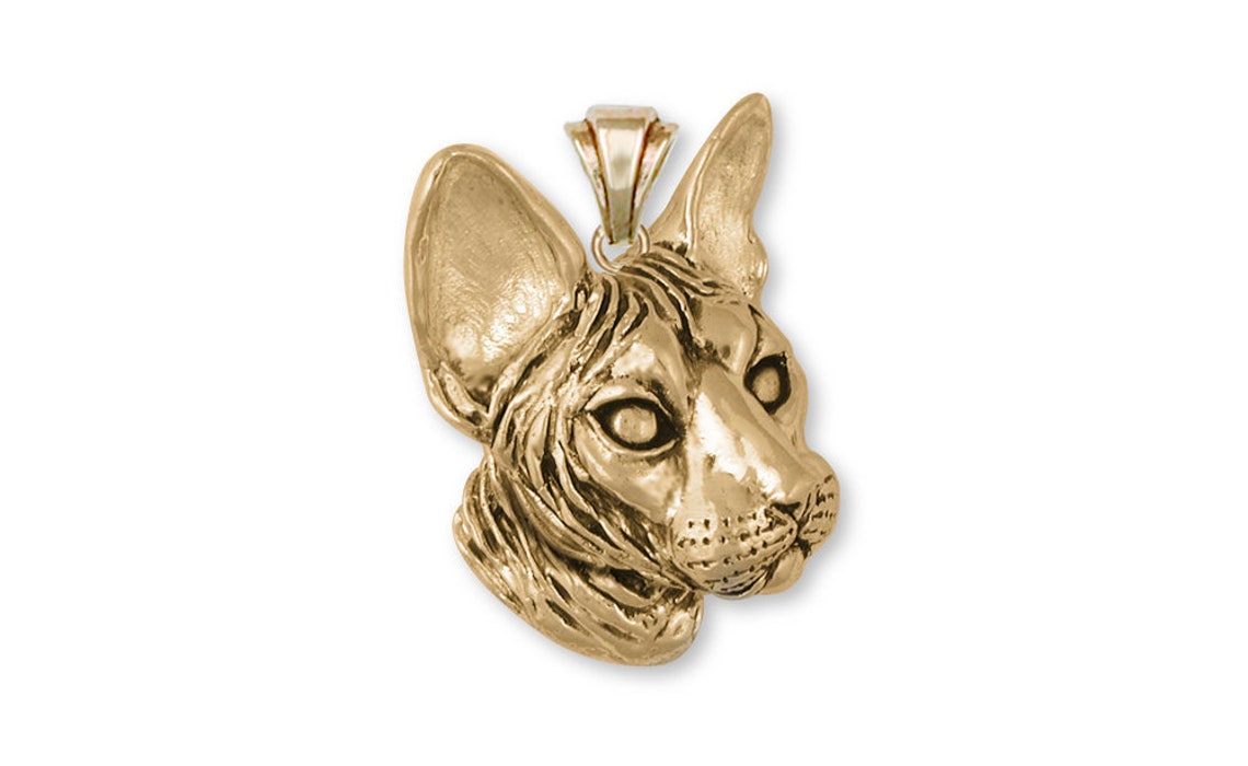 Sphynx Cat Jewelry Sphynx Cat Pendant Jewelry Gold Vermeil Etsy