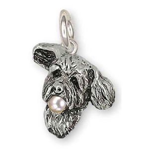 Goldendoodle Berlock Sterlingsilver och Pärla Handgjorda Goldendoodle Smycken GDL14H-CP