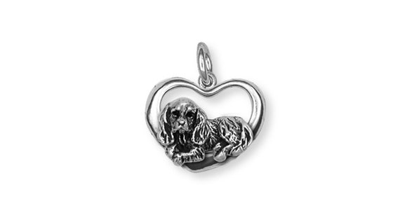 Cavalier King Charles Spaniel Personalized Charm Jewelry Handmade Sterling Silver CV6-TC