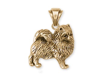 Pommeren sieraden Pommeren hanger 14k geelgouden vermeil hondensieraden PM17-PVM