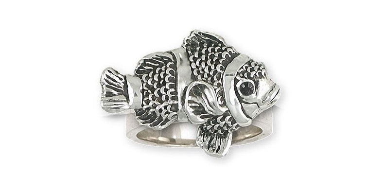 Clownfiah Jewelry Clownfish Ring Jewelry Sterling Silver Handmade Clownfish Ring CLF3-R
