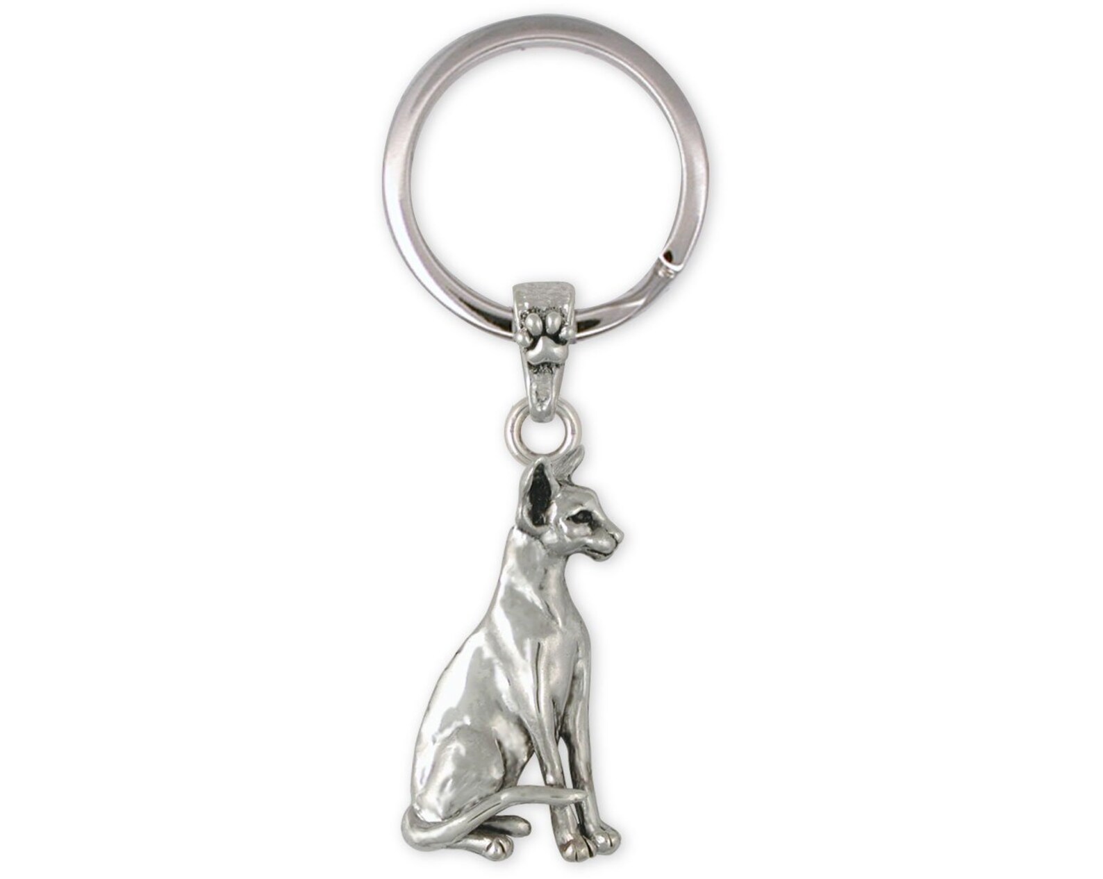 Siamese Cat Jewelry Sterling Silver Handmade Siamese Key Ring Etsy