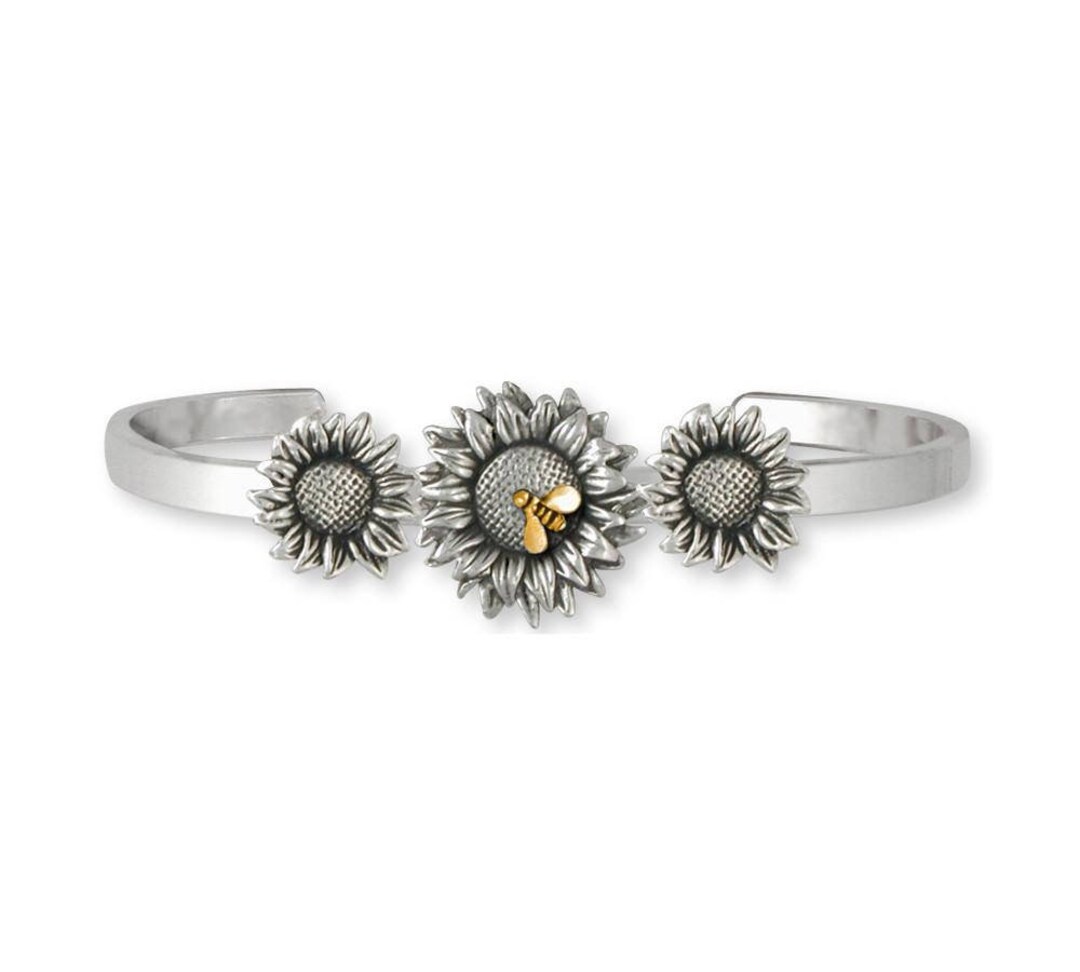 Sterling Silver Sunflower Bracelet - Etsy