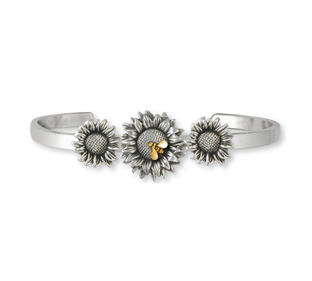 SILVER925 SUNFLOWER MOTIF BRACELET/シルバー Sunflower Jewelry Sunflower Bracelet Jewelry Silver and 14k