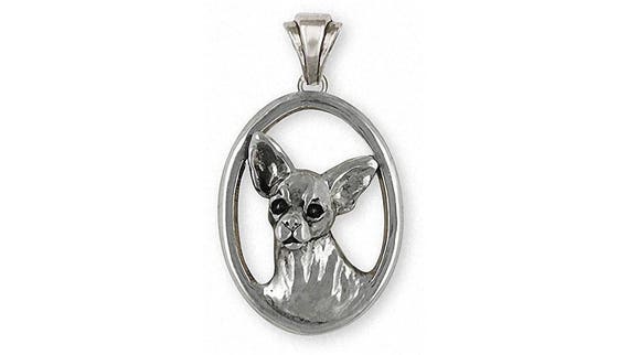 チワワチャームジュエリースターリングシルバーチワワチャームと