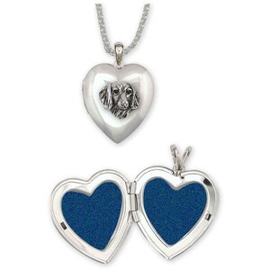 Dachshund Photo Locket Sterling Silver Handmade Long Hair Dachshund Jewelry DA17H-T