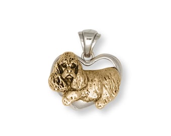 Cocker Spaniel Jewelry Cocker Spaniel Pendant 14k Two Tone Gold Vermeil Dog Jewelry CK1-PVM