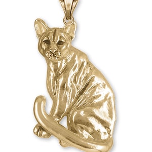 Cougar Jewelry 14k Gold Vermeil Handmade Mountain Lion Pendant COU3-PVM