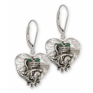 Frog Jewelry Frog Earrings Jewelry Sterling Silver Handmade Frog Earrings FG25-XE