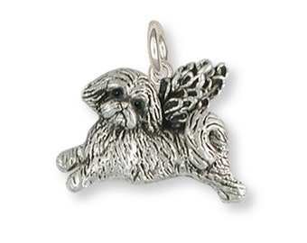 Shih Tzu Jewelry Shih Tzu Angel Charm Handmade Silver Shih Tzu Jewelry SZ22-AC