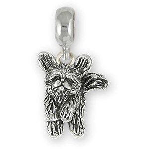 Lhasa Apso Joyería Plata de Ley Hecha a mano Juguetón Lhasa Charm Slide Este encanto se ajustará a Pandora® Slide Bracelet Lsz33-pns