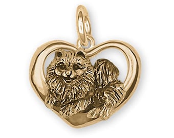 Ciondolo Pomerania in oro vermeil 14k, gioielli Pomerania fatti a mano PM24-CVM