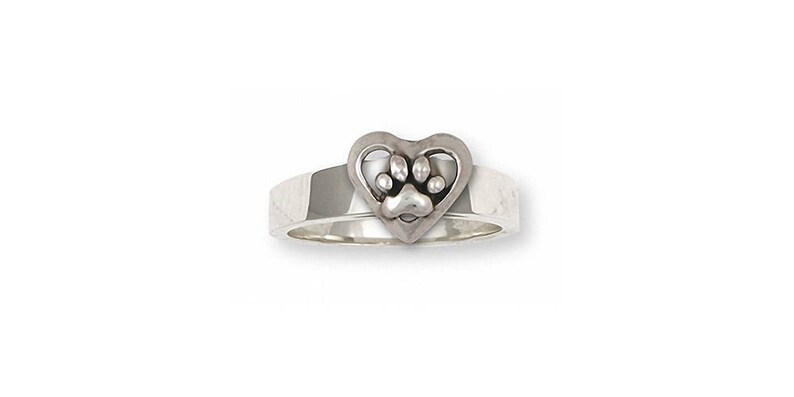 Dog Paw Jewelry Dog Paw Ring Jewelry Sterling Silver Handmade Dog Ring PAW6-R image 1