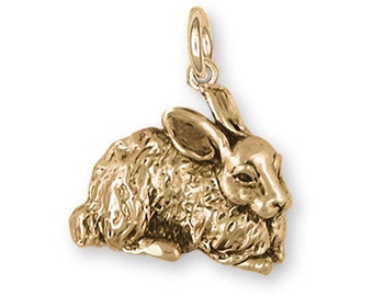 Rabbit Jewelry 14k Yellow Gold Handmade Bunny Rabbit Charm  RA11-CG