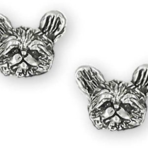 Lhasa Apso Jewelry Sterling Silver Handmade Lhasa Earrings  LSZ33H-E