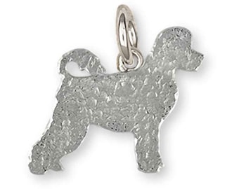 Portuguese Water Dog Jewelry Sterling Silver Handmade Portuguese Water Dog Charm  PWD1-C