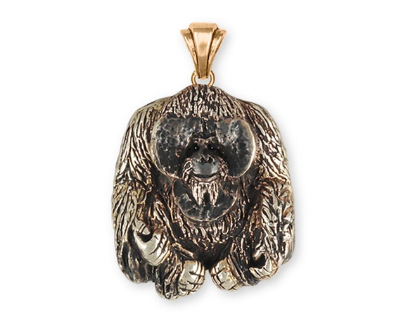 Orangutan Jewelry Orangutan Monkey Pendant Solid Yellow Bronze Jewelry OG1 PBZ
