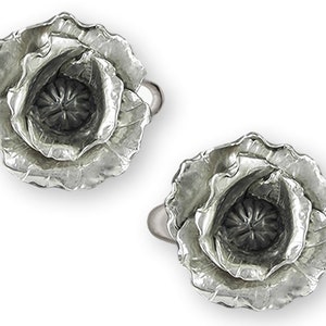Poppy Jewelry Sterling Silver Handmade Poppy Cufflinks  PP1-CL